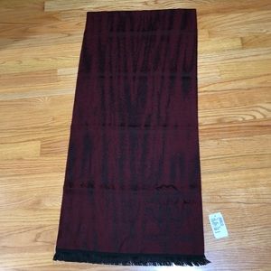 New Roberto Cavalli Burgundy Wool Blend Scarf